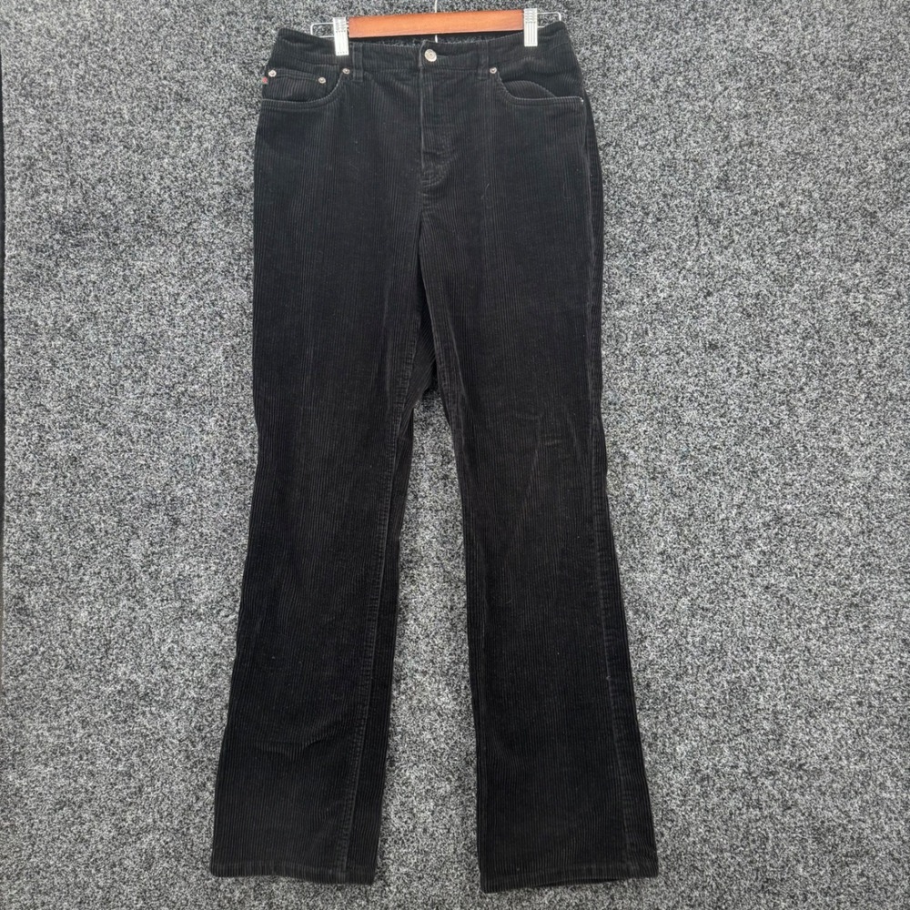 Ralph Ralph Lauren Black Corduroy Pants Womens 10 Straight Leg 100% Cotton